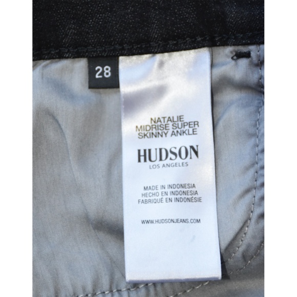 HUDSON WOMEN NWT NATALIE MID RISE SUPER SKINNY ANKLE CORA JEANS. SIZE 28 - Picture 14 of 14